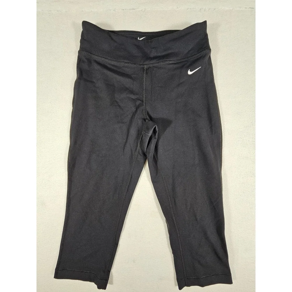 Nike Dri-FIT Womens Black Cropped Leggings‎ Capri Athletic Pants 669741-010 S